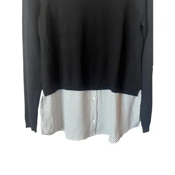 ADRIANNA PAPELL WOMENS WOVEN HEM CROP TWO FOR ONE SWEATER - Picture 5 of 15